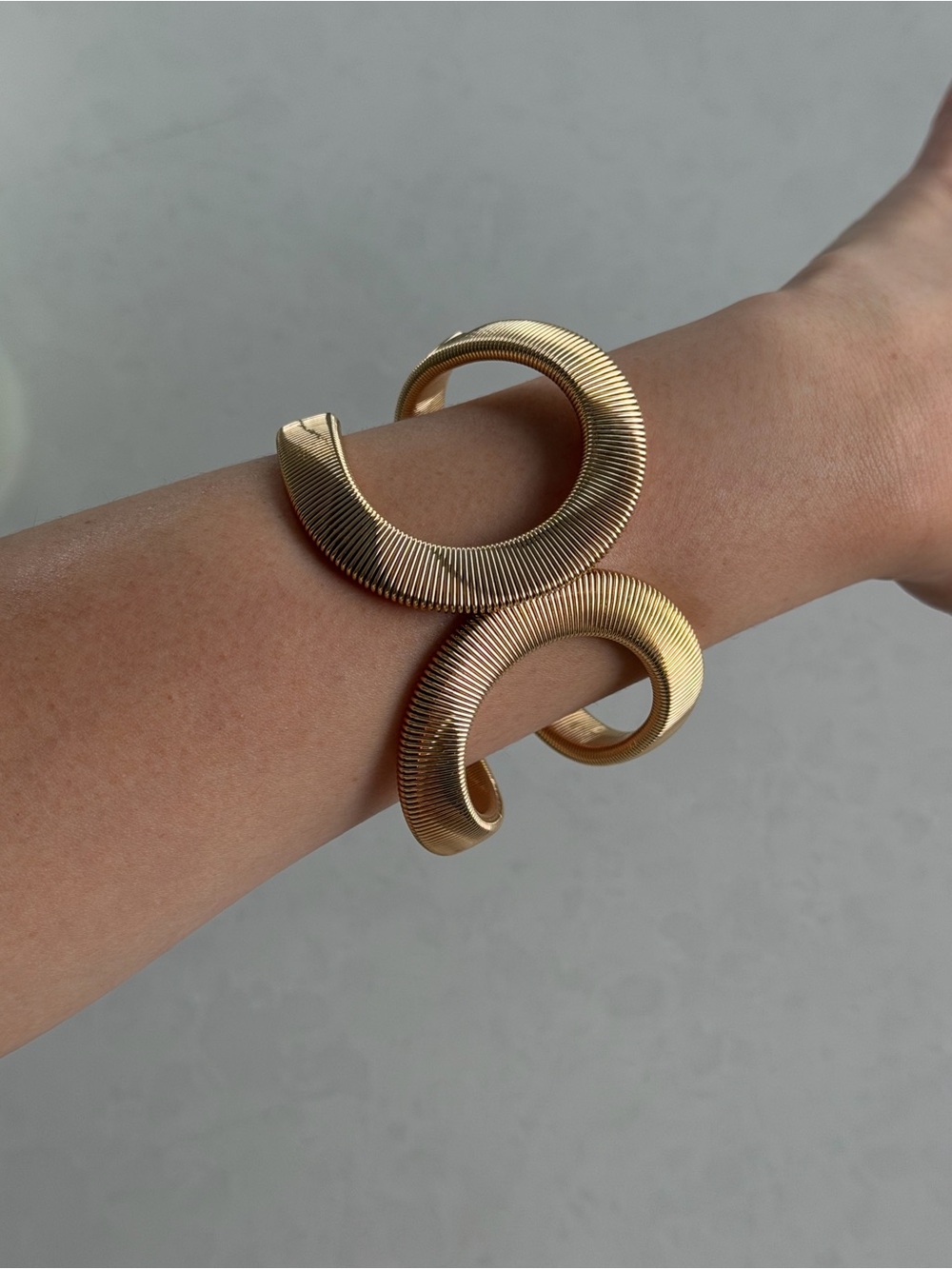 Gold Cable Bracelet/Cuff - Picture 4 of 5